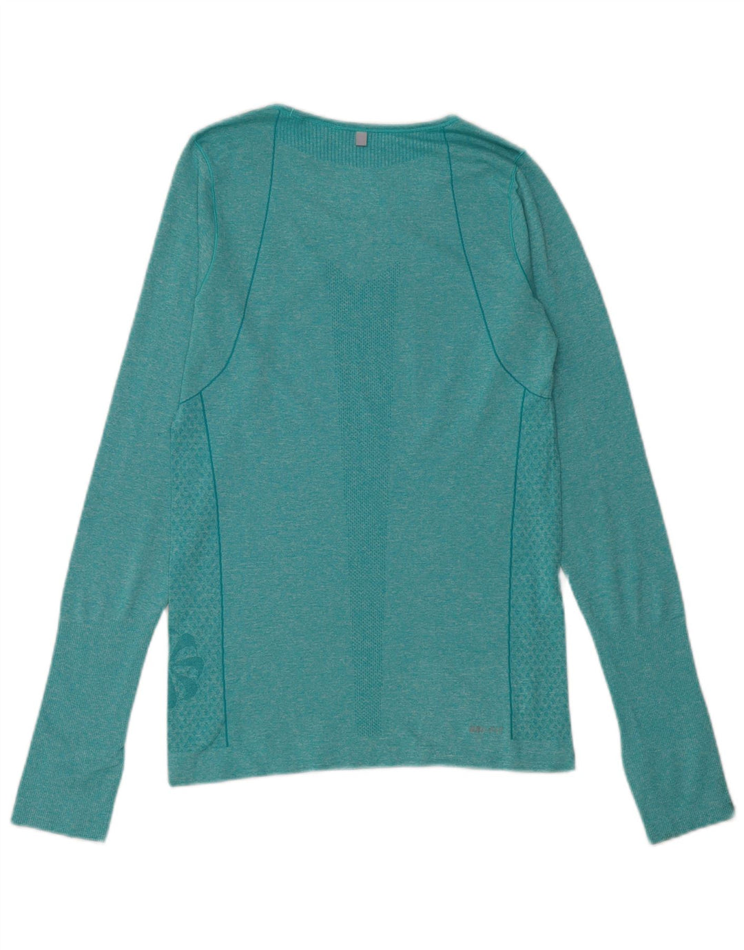 Nike γυναικεία Dri Fit Top μακριά μανίκια UK 10 Small Green Flecked Polyester