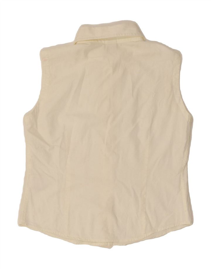 FAY Womens Sleeveless Shirt UK 10 Small Off White Cotton Vintage Fay and Second-Hand Fay from Messina Hembry 