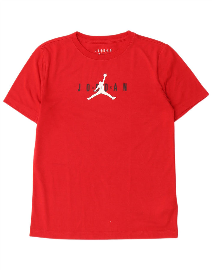 Jordan Boys Graphic T-Shirt Top 12-13 Years Large Red Polyester