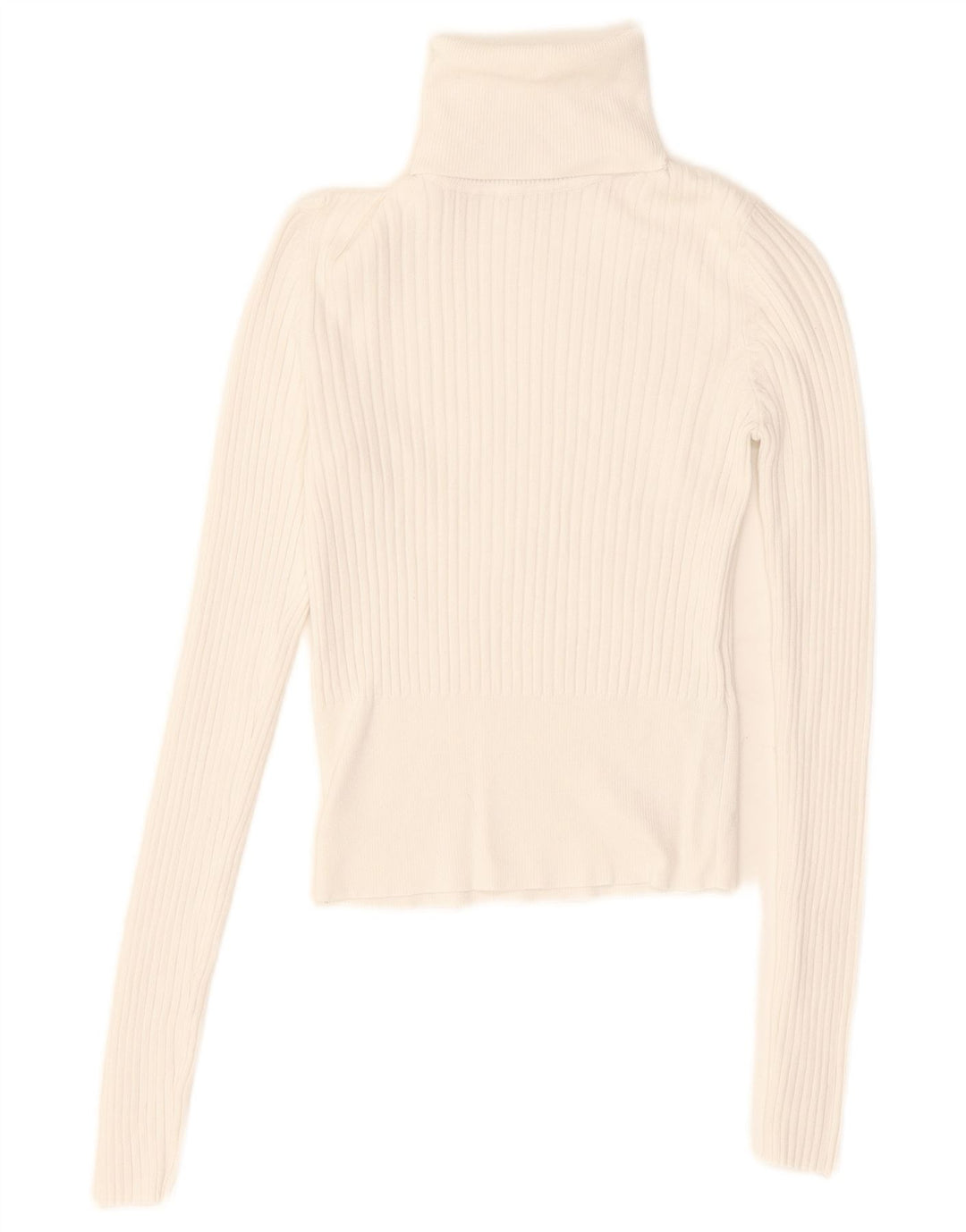 Zara Γυναικεία Crop Roll Beck Μπλούζα Τοπ UK 8 Small White Viscose