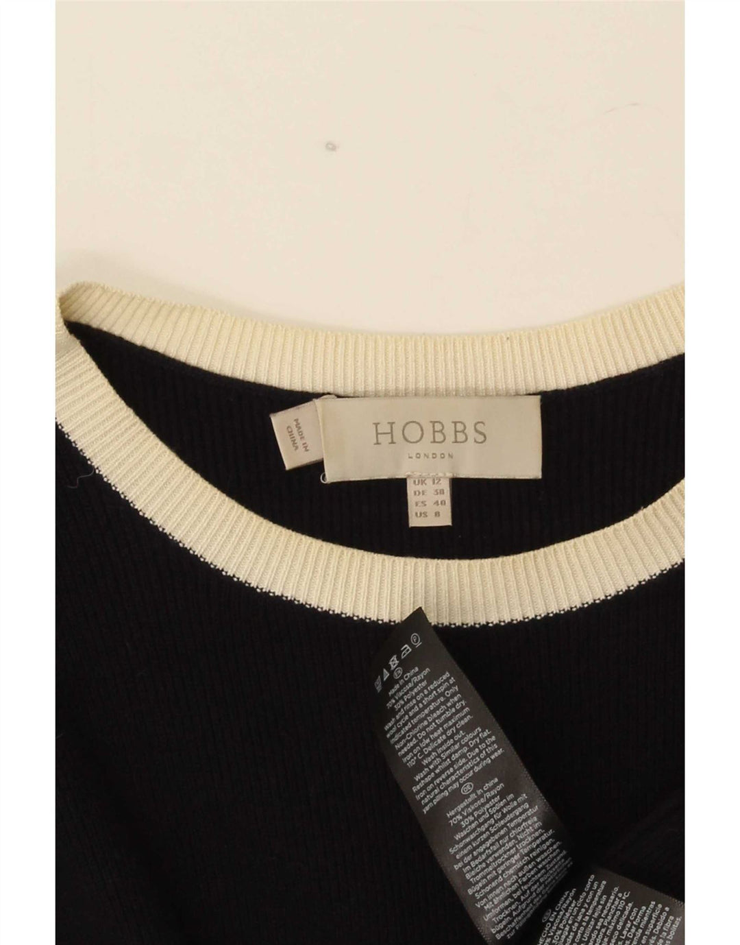 Hobbs γυναικείο φόρεμα άλτης UK 12 Medium Navy Blue Rayon