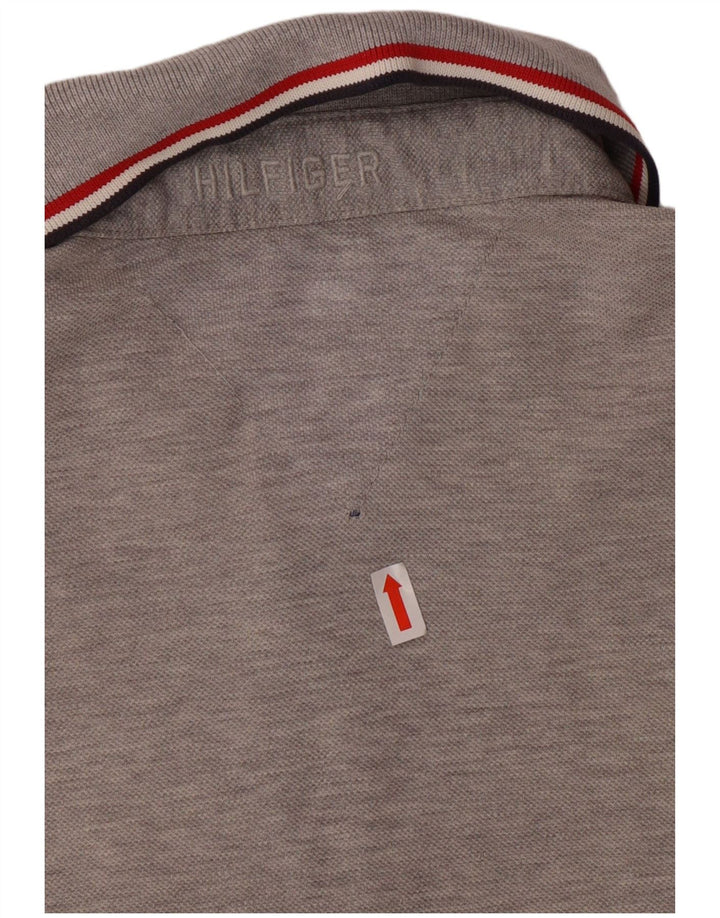 TOMMY HILFIGER Mens Slim Fit Polo Shirt Medium Grey Cotton