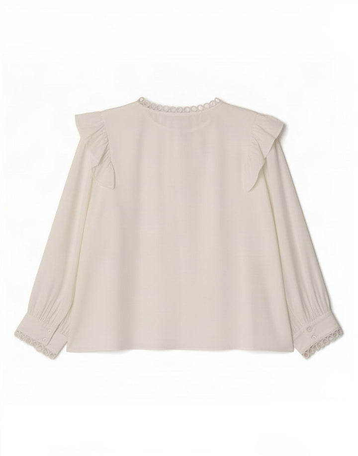 Zara Γυναικεία μπλούζα με 3/4 μανίκια Τοπ UK 16 Large White Polyester