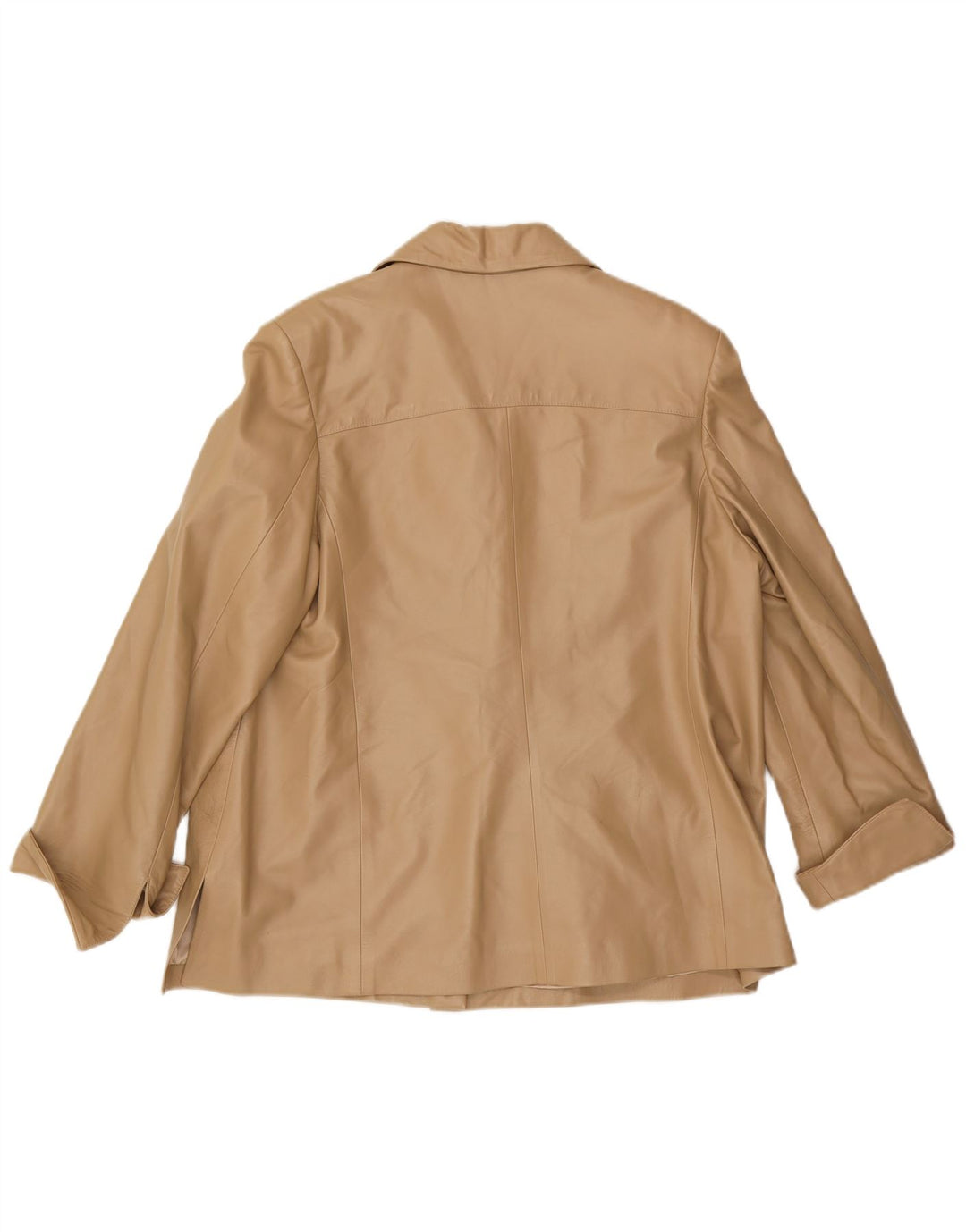 Vintage Γυναικείο Δερμάτινο Μπουφάν UK 16 Large Beige