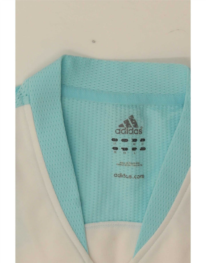Adidas Γυναικείο Crop Vest Top UK 12 Medium White Colourblock
