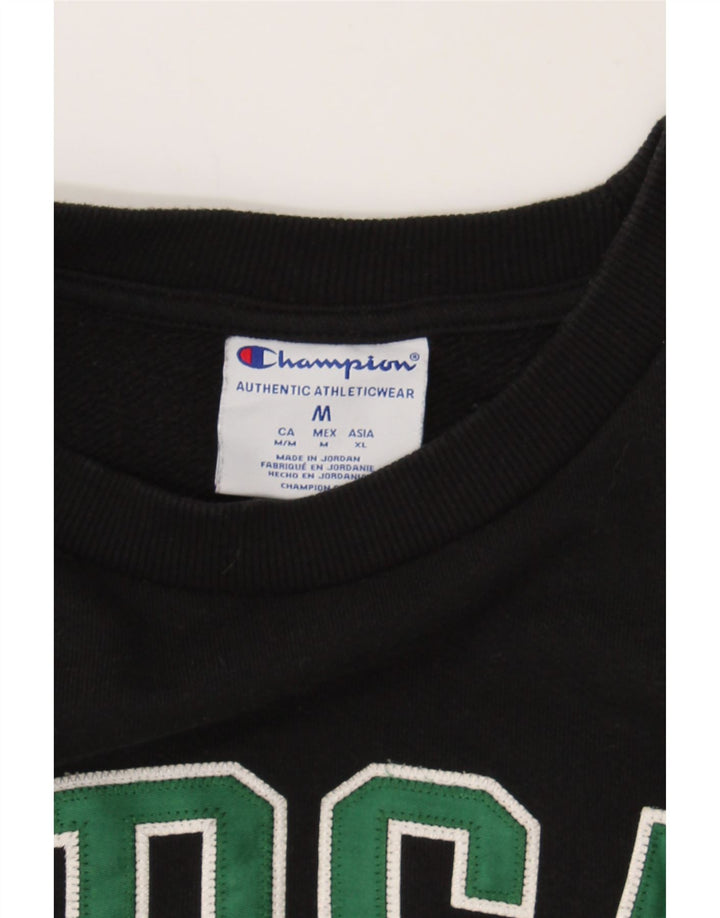 CHAMPION Womens Graphic Sweatshirt Jumper UK 14 Medium Black Cotton Vintage Champion and Second-Hand Champion from Messina Hembry 