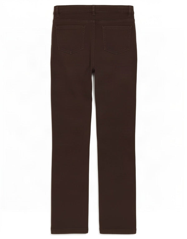 Marks & Spencer Womens Straight Casual Trousers UK 12 Medium W30 L31 Brown