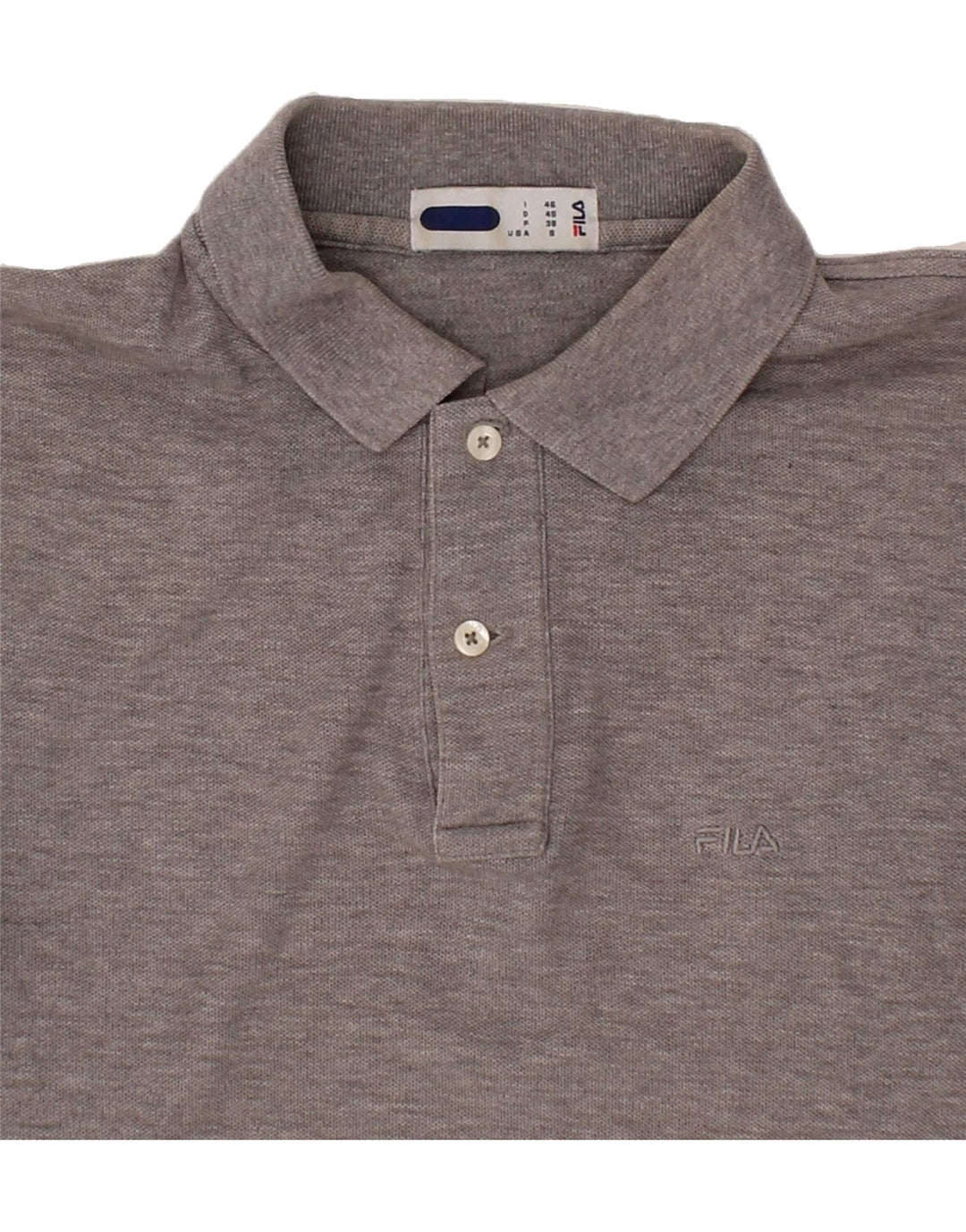 FILA Mens Polo Shirt IT 46 Small Grey Cotton Vintage Fila and Second-Hand Fila from Messina Hembry 