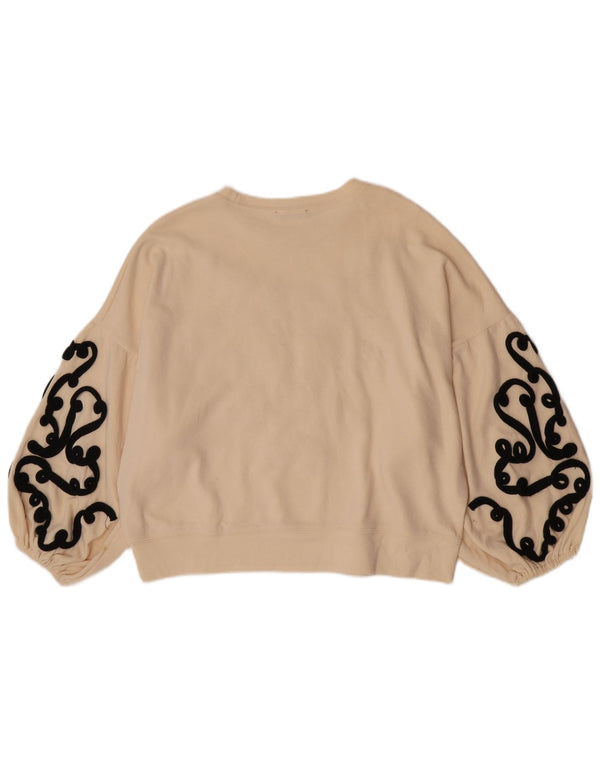Zara Γυναικεία φούτερ Crop Oversized Jumper UK 10 Small Beige