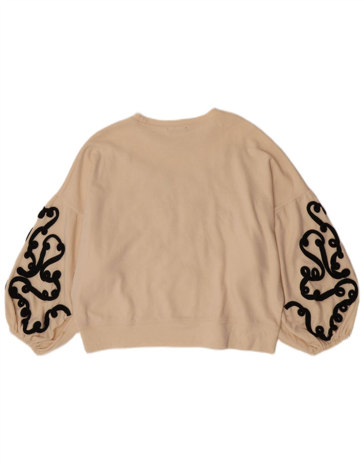 Zara Γυναικεία φούτερ Crop Oversized Jumper UK 10 Small Beige