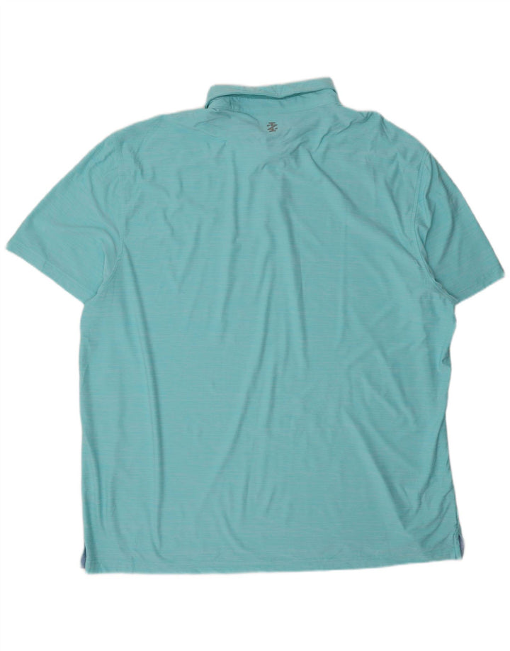 IZOD Mens Golf Polo Shirt 2XL Blue Polyester