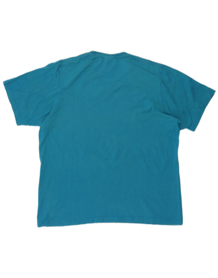 Ανδρικό γραφικό T-Shirt Adidas Top από μεσαίο μπλε βαμβακερό