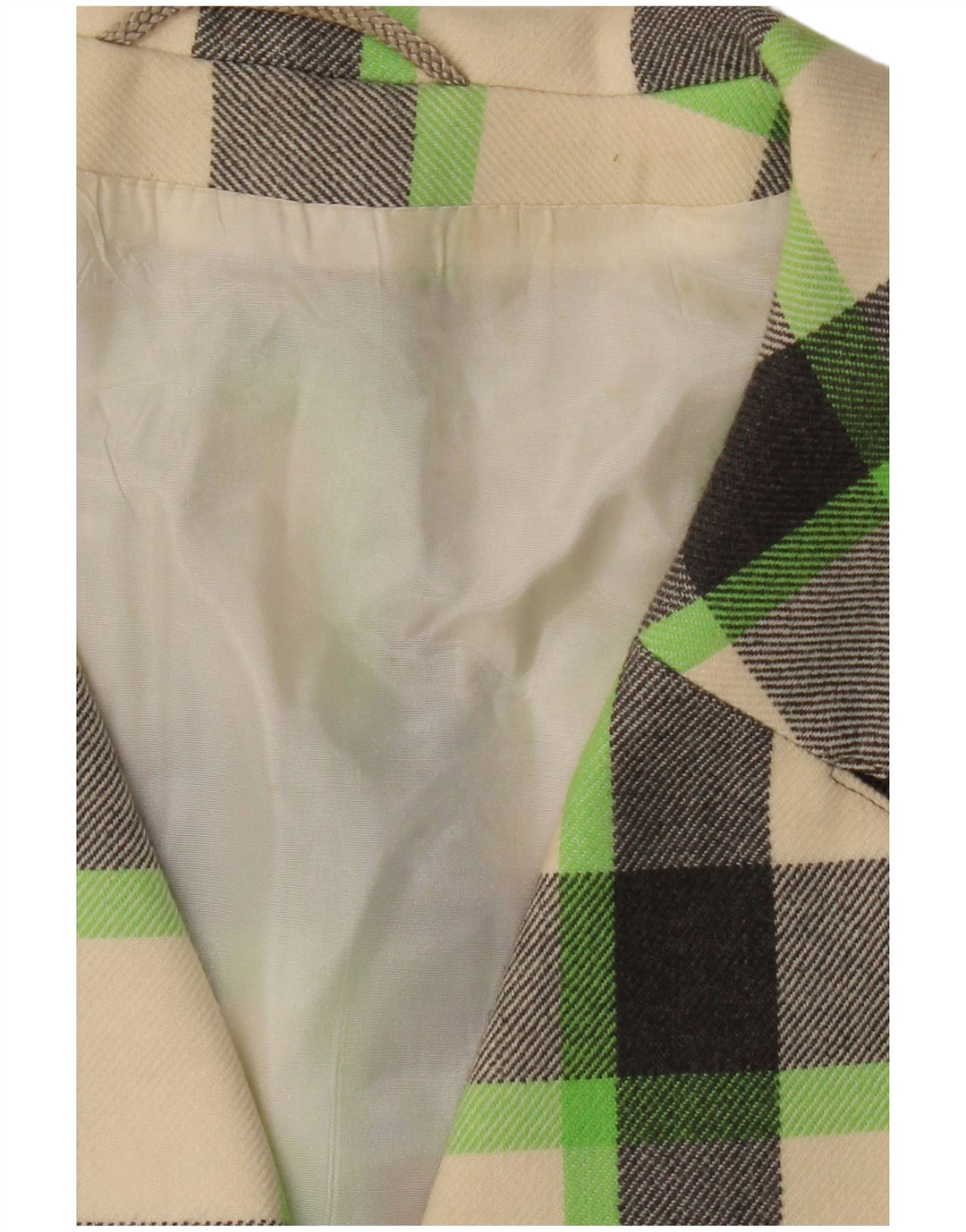 VINTAGE Γυναικείο Πανωφόρι UK 16 Large Off White Check