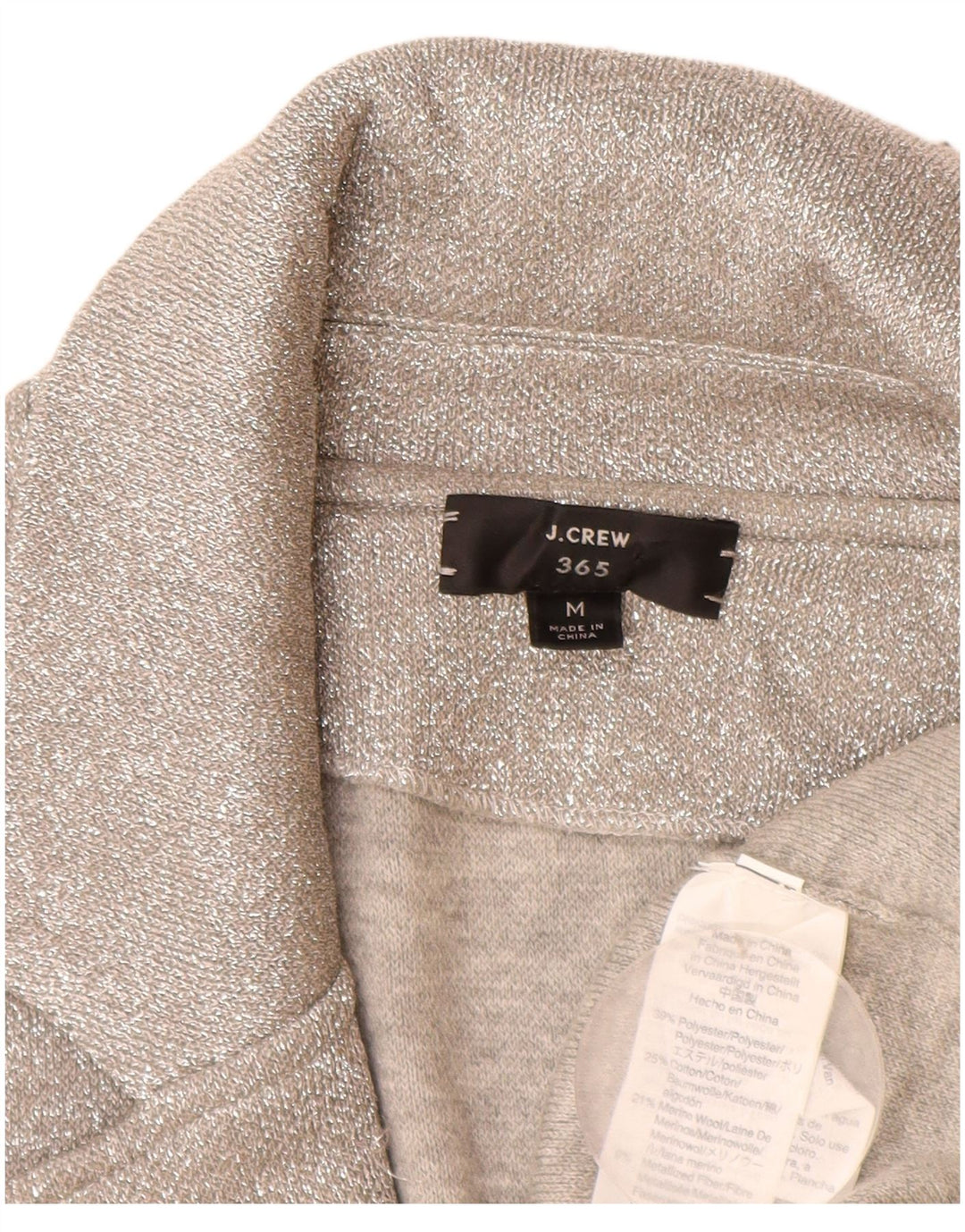 J. Crew Womens 365 Open Cardigan πουλόβερ UK 14 Medium Silver Polyester