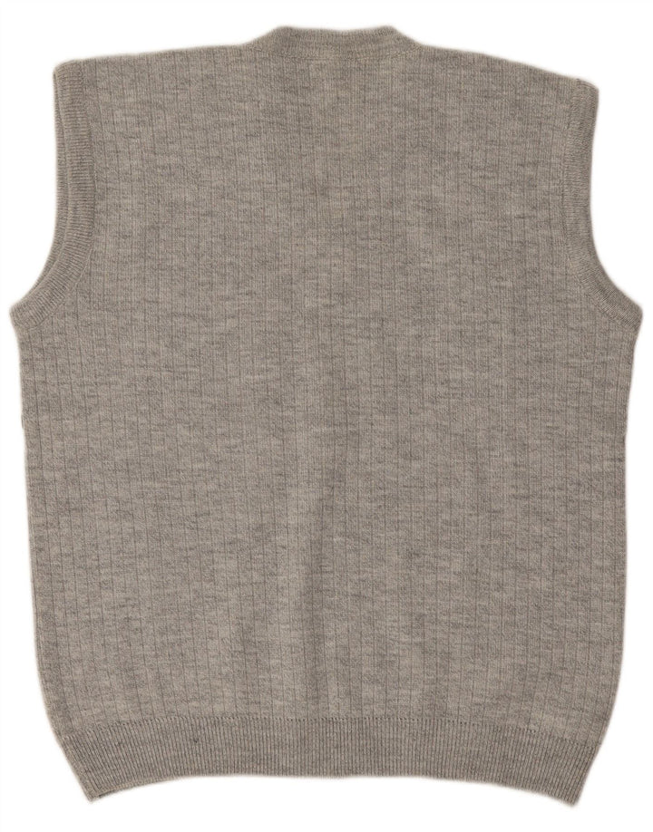 VINTAGE Ανδρικό γιλέκο Tank Top XL Γκρι Ριγέ Ακρυλικό