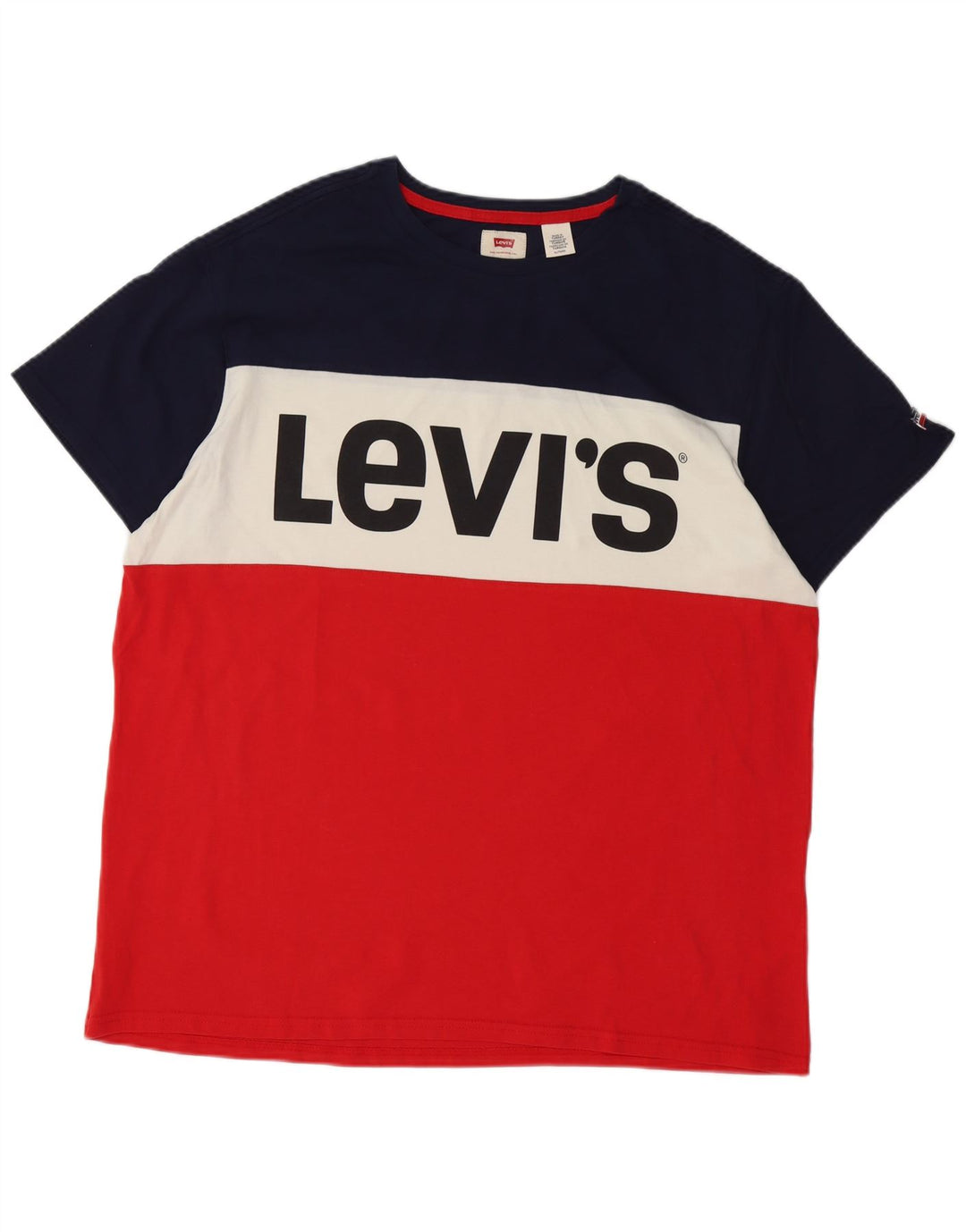 Ανδρικό γραφικό μπλουζάκι Levi's Top XL πολύχρωμο βαμβακερό μπλοκ