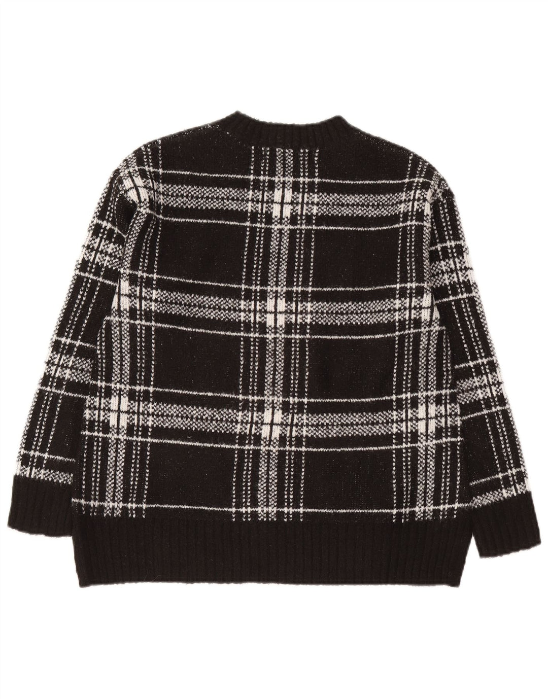 Marks & Spencer Γυναικείο πουλόβερ με λαιμόκοψη UK 10 Small Black Check
