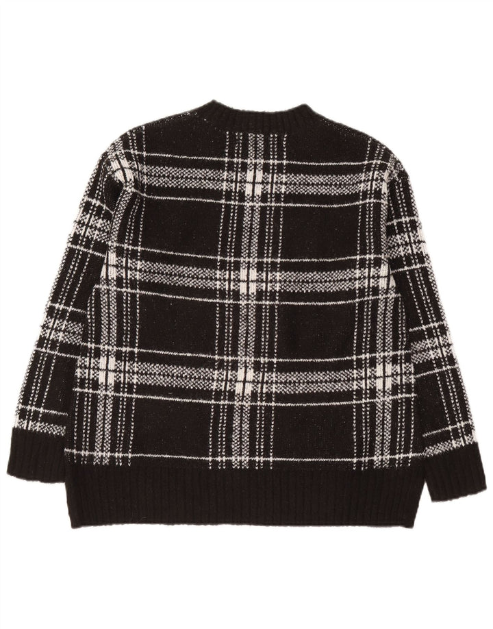 Marks & Spencer Γυναικείο πουλόβερ με λαιμόκοψη UK 10 Small Black Check