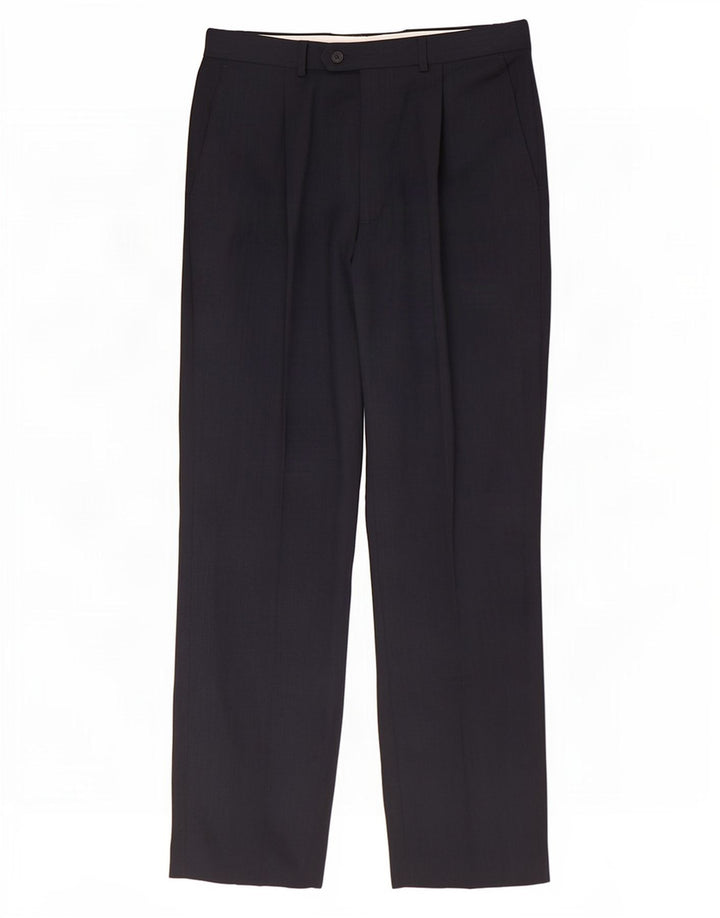 Marks & Spencer Ανδρικό παντελόνι με καρφίτσα W34 L33 Navy Blue Polyester