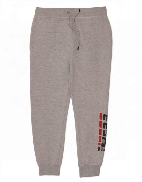 Ανδρική φόρμα γραφικής Guess Παντελόνι Joggers Βαμβακερό μεσαίο γκρι