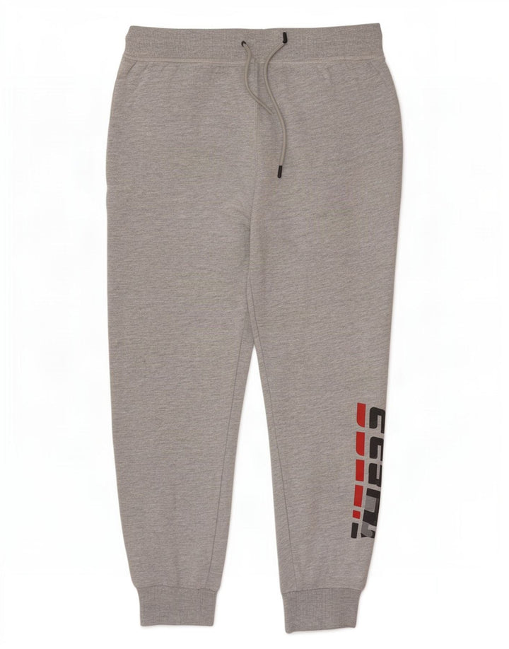 Ανδρική φόρμα γραφικής Guess Παντελόνι Joggers Βαμβακερό μεσαίο γκρι