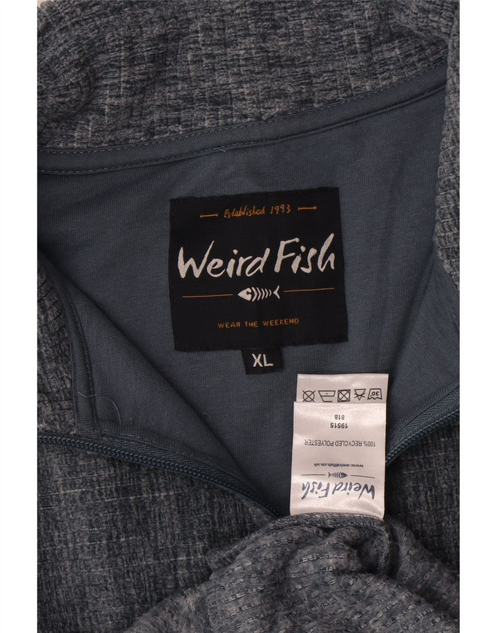 WEIRD FISH Ανδρικό φούτερ με φερμουάρ Jumper UK 18 XL με γκρι φλύκταινα πολυεστέρα
