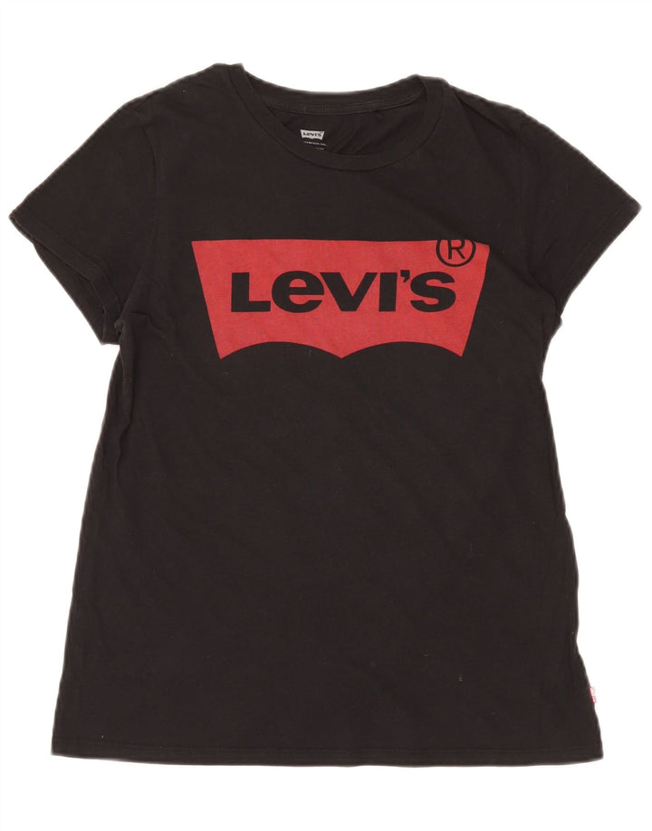 Γυναικείο γραφικό μπλουζάκι LEVI'S Top UK 12 Μικρό μαύρο βαμβακερό