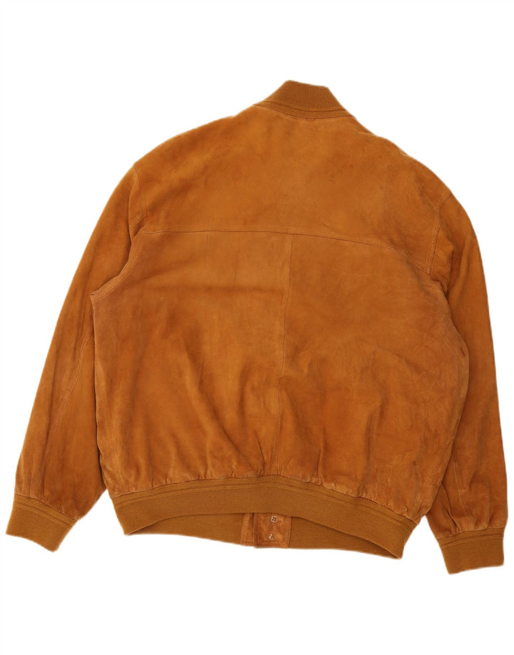 Vintage Ανδρικό Suede Bomber Jacket UK 40 Large Brown
