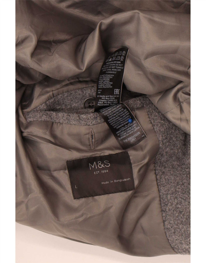 Ανδρικό πανωφόρι Marks & Spencer UK 40 Large Grey Polyester