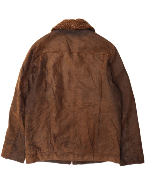 Vintage Ανδρικό Δερμάτινο Μπουφάν UK 40 Large Brown Δερμάτινο Classic