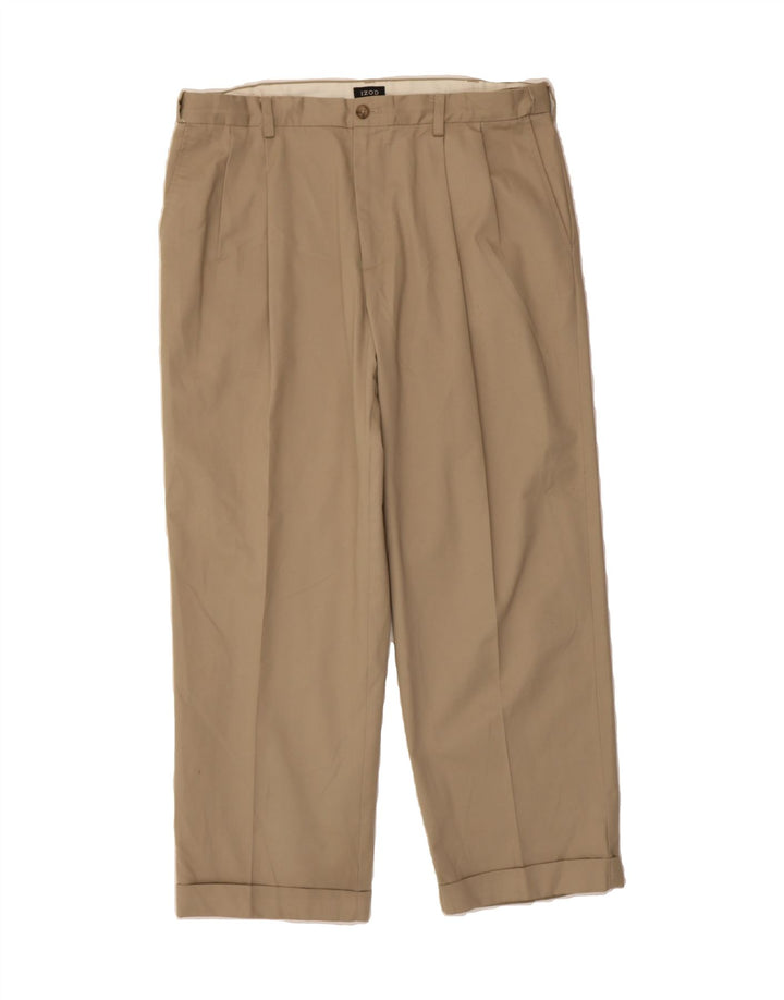 IZOD Mens Pegged Casual Trousers W38 L30 Beige Polyester Vintage Izod and Second-Hand Izod from Messina Hembry 
