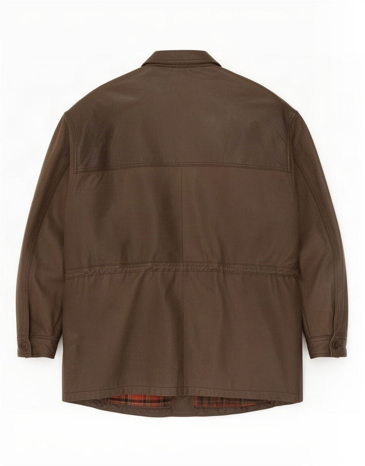 Mc Percy Ανδρικό Δερμάτινο Παλτό UK 56 3XL Χακί