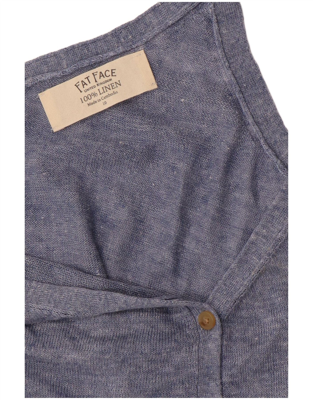 FAT FACE Γυναικείο αμάνικο πουλόβερ UK 10 Small Blue Len