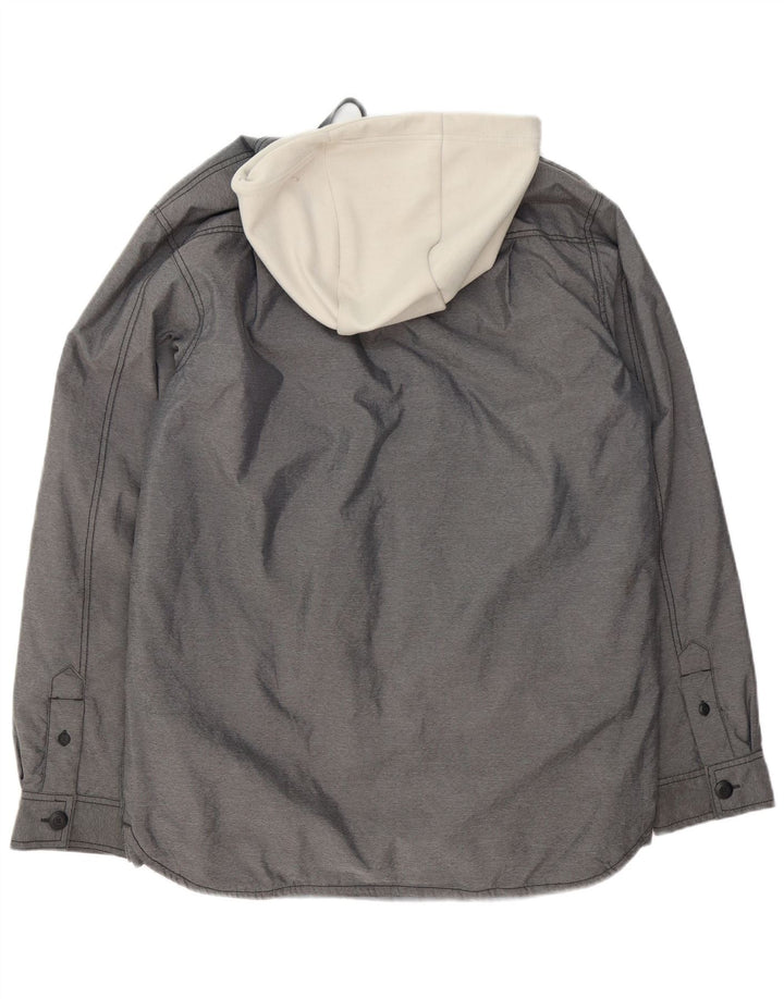 Ανδρικό μπουφάν με κουκούλα Nike UK 36 Small Grey Colourblock Πολυεστέρας