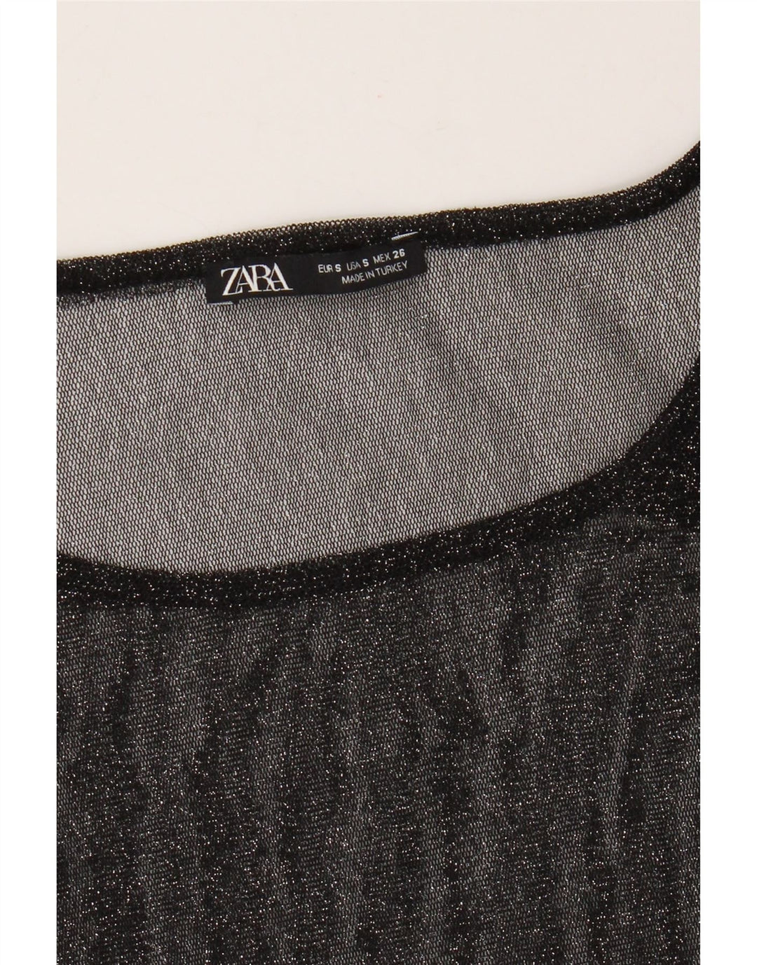 Zara Γυναικεία Oversized See Through Top Μακρυμάνικο UK 10 Small Black