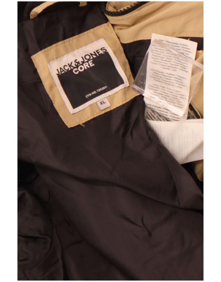 Jack & Jones Ανδρικό μπουφάν με κουκούλα UK 42 XL Μπεζ πολυεστέρας