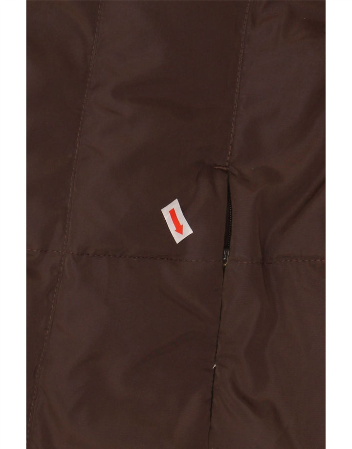 SERGIO TACCHINI Womens Hooded Padded Coat IT 50 XL Brown Polyester Vintage Sergio Tacchini and Second-Hand Sergio Tacchini from Messina Hembry 