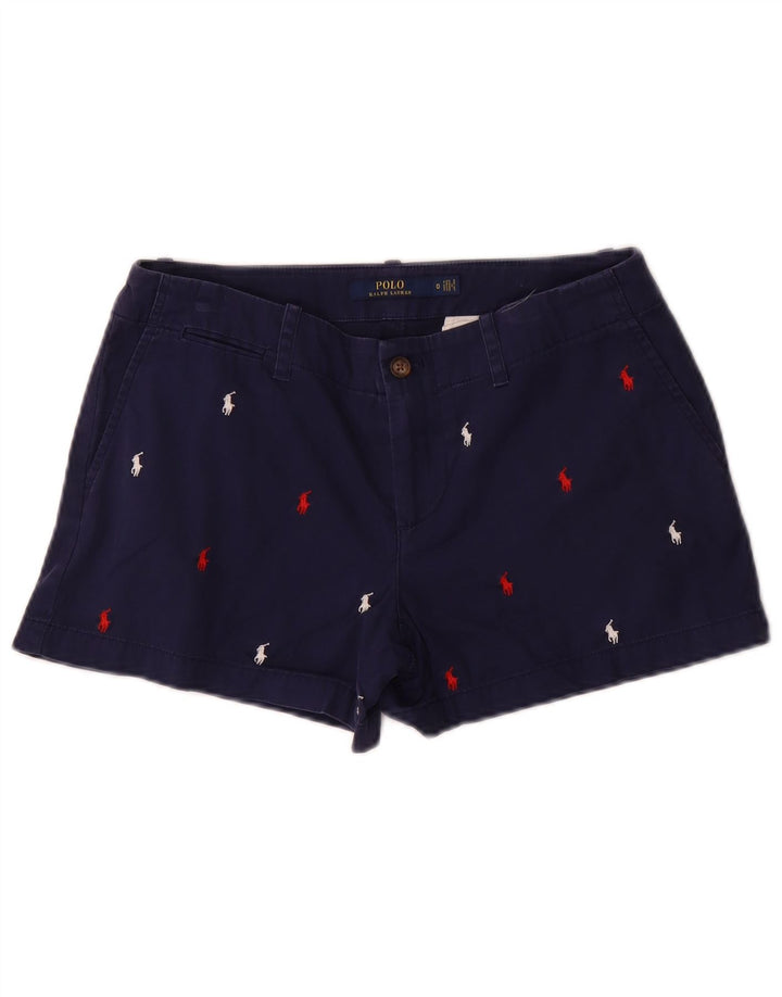 POLO RALPH LAUREN Γυναικείο σορτς Chino US 0 XS W30 Navy Blue Spotted