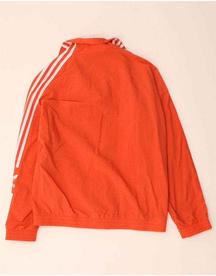 Adidas γυναικεία φόρμα υπερμεγέθη τοπ μπουφάν UK 10 Small πορτοκαλί πολυεστέρας