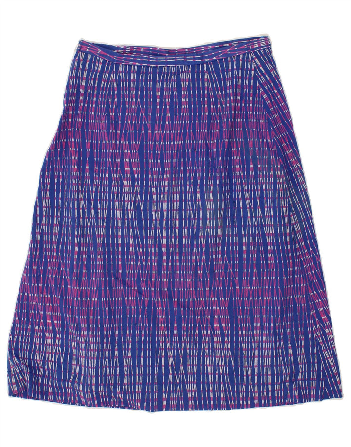 VINTAGE Womens A-Line Skirt W30 Medium  Blue Striped Polyester Vintage Vintage and Second-Hand Vintage from Messina Hembry 