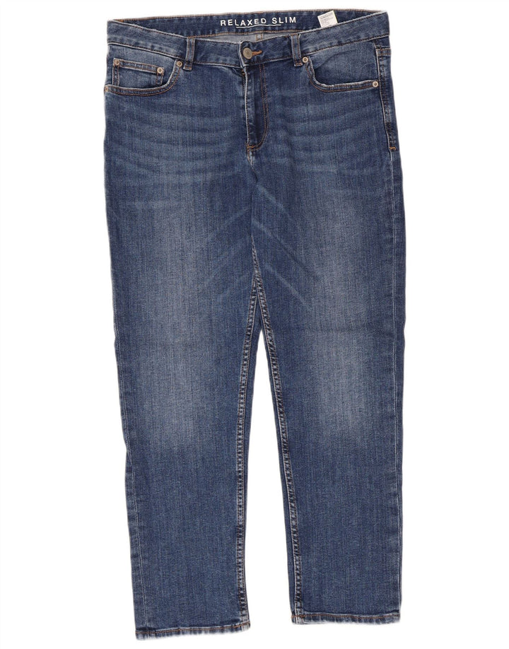 Marks & Spencer Γυναικεία Crop Slim Jeans UK 12 Medium W32 L26 Blue