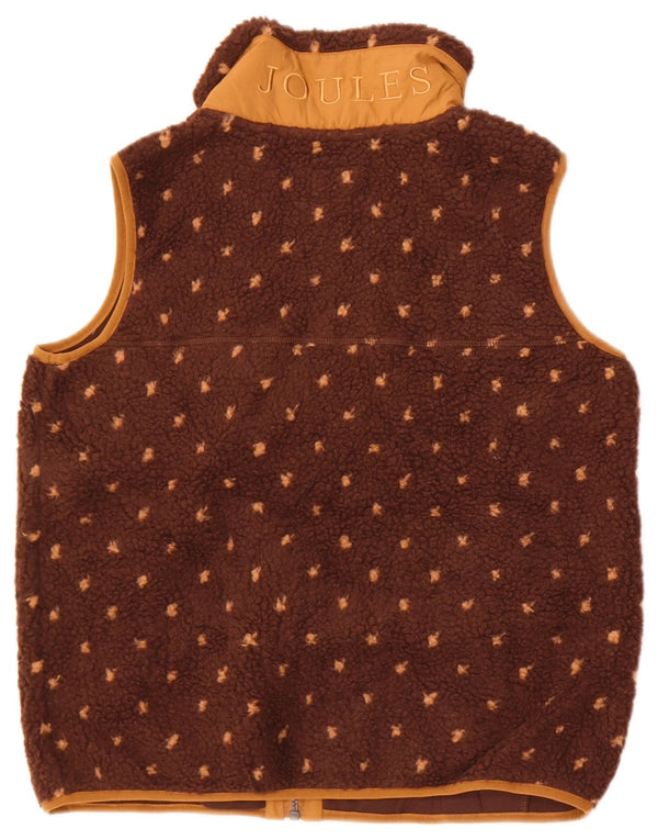 Joules Γυναικείο Fleece Gilet UK 12 Medium Brown Spotted Polyester
