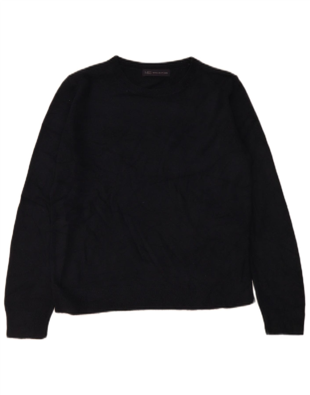 Marks & Spencer Γυναικείο πουλόβερ με λαιμό σκάφος UK 12 Medium Navy Blue