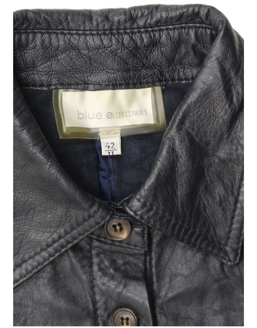 Les Copains Γυναικείο δερμάτινο μπουφάν 3/4 μανίκι IT 42 Medium Navy Blue Δερμάτινο