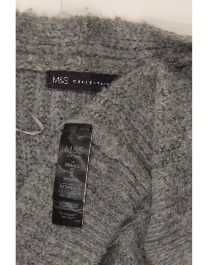 Marks & Spencer Γυναικείο Longline ανοιχτό πουλόβερ ζακέτα UK 10 Small Grey
