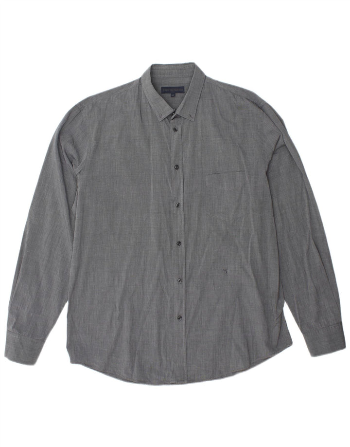 Ανδρικό πουκάμισο TRUSSARDI Νούμερο 43 Large Grey Pinstripe
