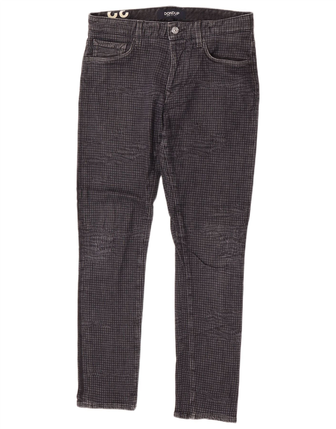 Dondup Ανδρικό Slim Jeans W32 L30 Γκρι βαμβακερό Houndstooth