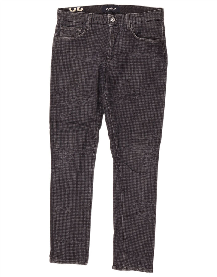 Dondup Ανδρικό Slim Jeans W32 L30 Γκρι βαμβακερό Houndstooth