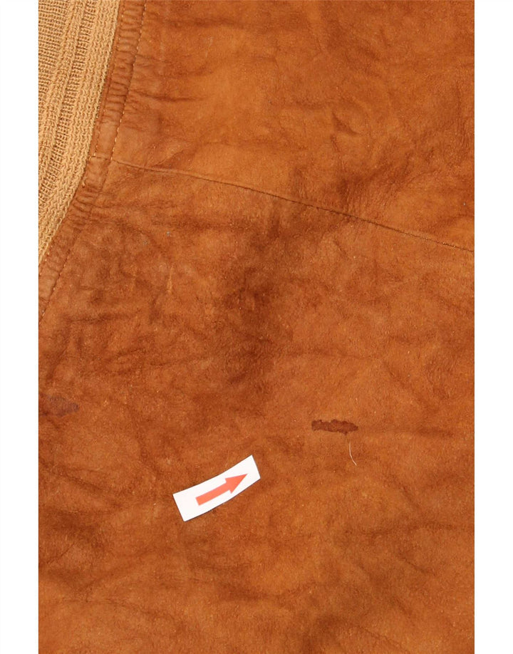 Vintage Ανδρικό Suede Bomber Jacket IT 52 XL Brown Colourblock