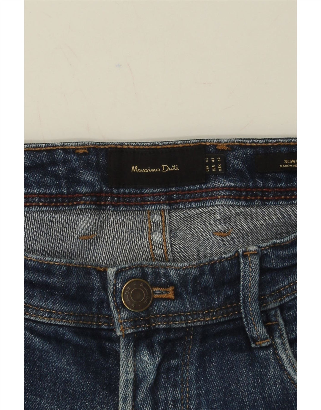 MASSIMO DUTTI Mens Slim Jeans EU 42 Large W32 L30 Blue Vintage Massimo Dutti and Second-Hand Massimo Dutti from Messina Hembry 